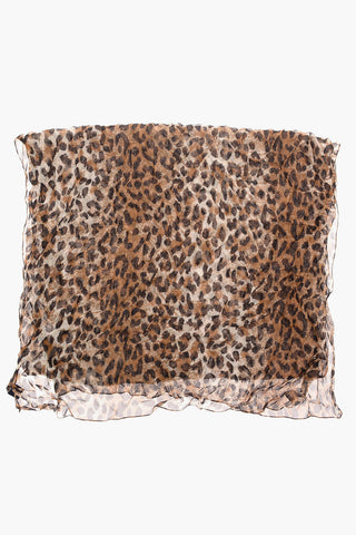 cheetah-print silk Foulard