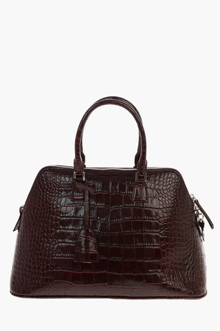 MM11 5AC Crocodile Print Leather Crossbody Bag