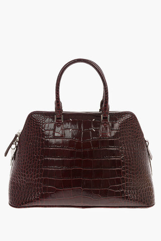 MM11 5AC Crocodile Print Leather Crossbody Bag