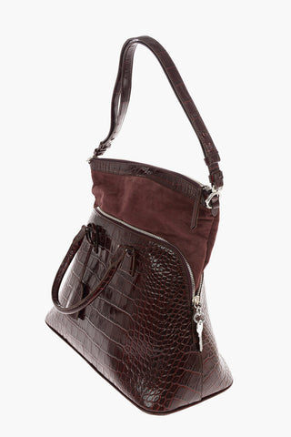 MM11 5AC Crocodile Print Leather Crossbody Bag