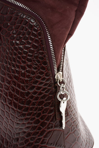 MM11 5AC Crocodile Print Leather Crossbody Bag