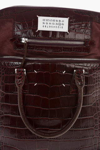 MM11 5AC Crocodile Print Leather Crossbody Bag