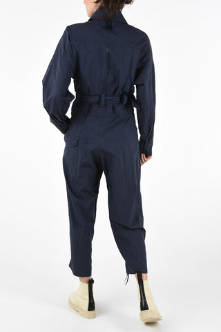 Long Sleeve Jumpsuit with Snap Buttons and Belt 