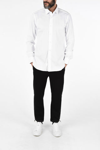 camicia in Cotone Stretch con polsini ribattuti