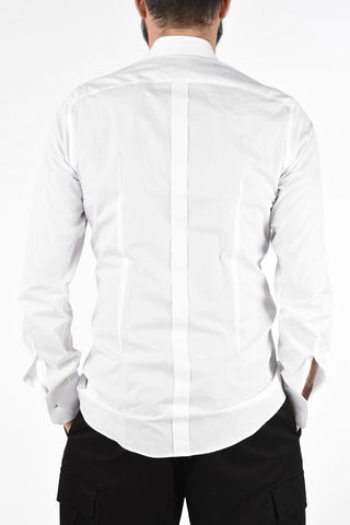 Hidden Closure Shirt with Jewel Ebroidered Neck 