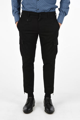 Stretch Cotton Cargo Pants with Belt Loops