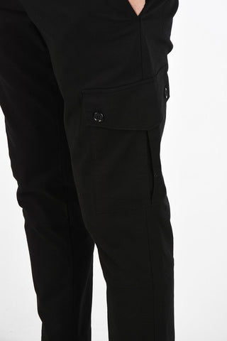 Stretch Cotton Cargo Pants with Belt Loops