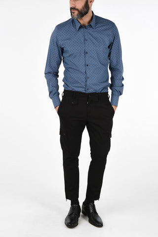 Stretch Cotton Cargo Pants with Belt Loops