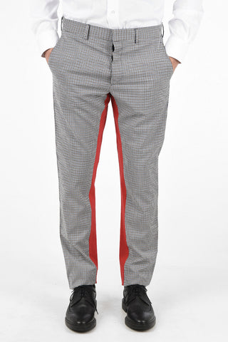 Wool Gun Club Check Straight Fit Pants with Hidden Closure 