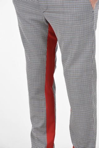 Wool Gun Club Check Straight Fit Pants with Hidden Closure 