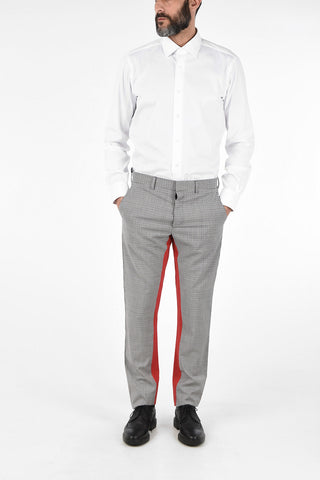 Wool Gun Club Check Straight Fit Pants with Hidden Closure 