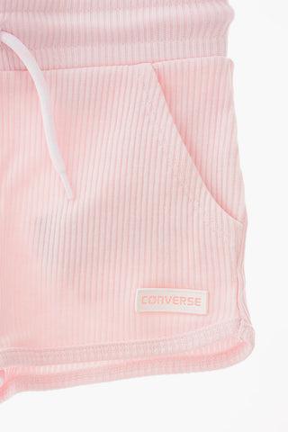 Ribbed Shorts with Elastic Waist