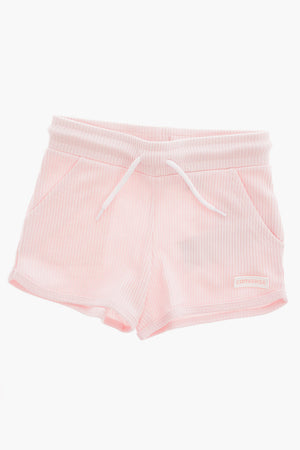 Ribbed Shorts with Elastic Waist