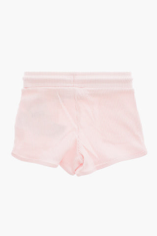 Ribbed Shorts with Elastic Waist