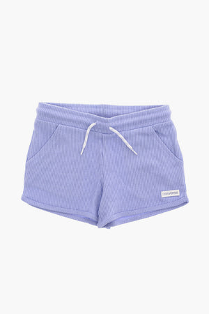 Ribbed Shorts with Elastic Waist