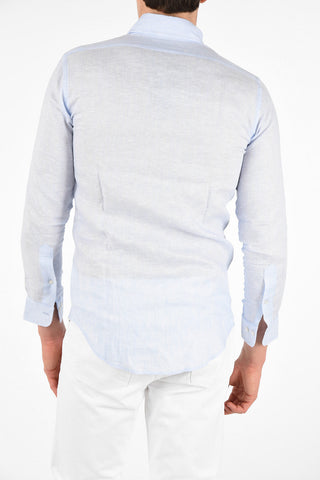 Camicia Pencil Stripe MILANO in Lino con Collo Button Down 