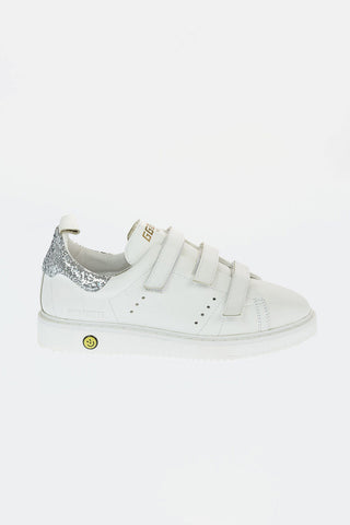 Leather SMASH Snekares with Glitter Details and Touch Strap