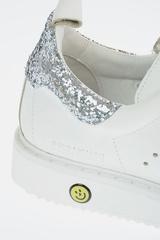 Leather SMASH Snekares with Glitter Details and Touch Strap