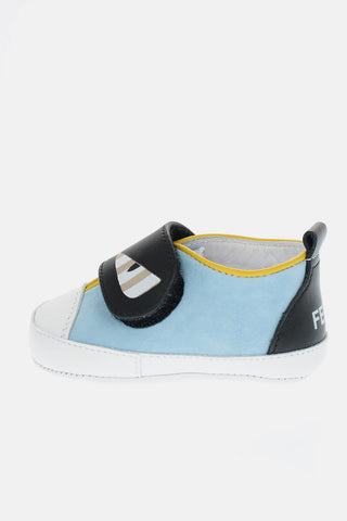 Suede Laether Sneakers with Touch Strap