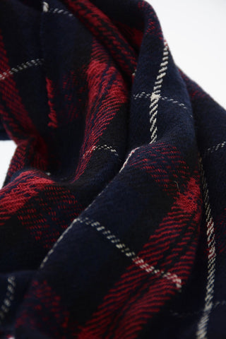 105x45cm Fringed Tartan Scarf