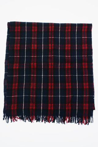 105x45cm Fringed Tartan Scarf