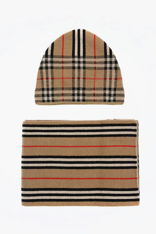 Set Sciarpa e Beanie a Quadri