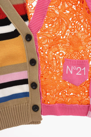 Cardigan collo a V Macrame'