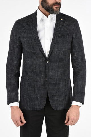 CC COLLECTION district check side vents 2-button  half-lined RIGHT blazer