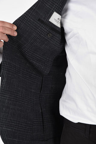 CC COLLECTION district check side vents 2-button  half-lined RIGHT blazer