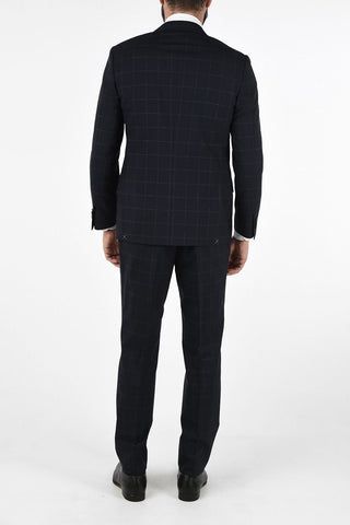 Chalk windowpane check side vents 2-button MANTUA suit