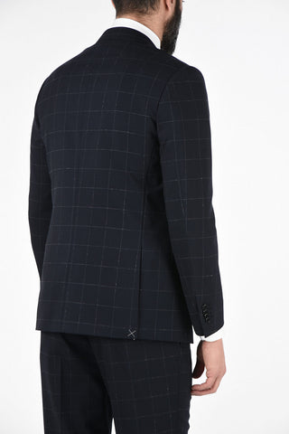 Chalk windowpane check side vents 2-button MANTUA suit