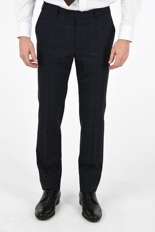 Chalk windowpane check side vents 2-button MANTUA suit