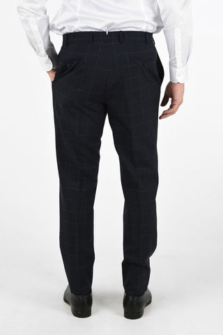 Chalk windowpane check side vents 2-button MANTUA suit