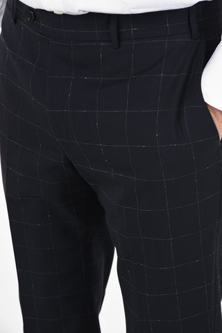 Chalk windowpane check side vents 2-button MANTUA suit