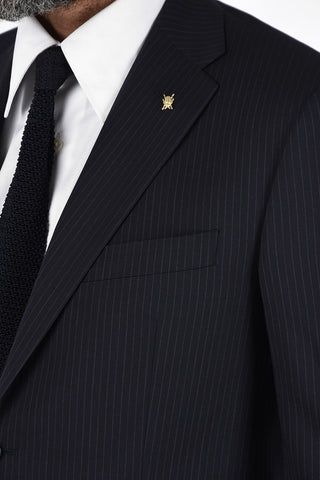 CC COLLECTION pinstriped side vents 2-button RIGHT suit
