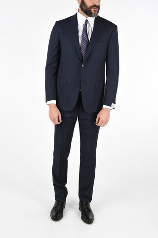 Tone-on-tone windowpane check side vents 2-button MANTUA suit