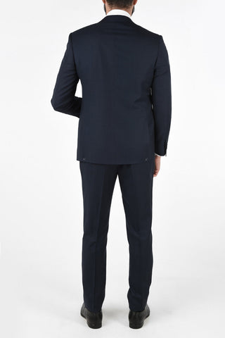 Tone-on-tone windowpane check side vents 2-button MANTUA suit
