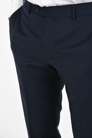 Tone-on-tone windowpane check side vents 2-button MANTUA suit