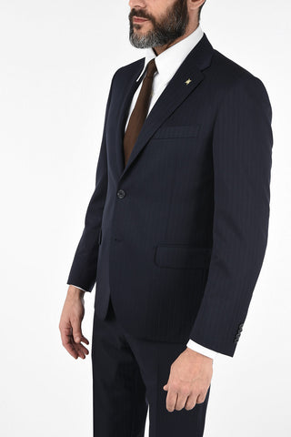 CC COLLECTION  tone/tone pinstriped side vents 2-button RIGHT suit