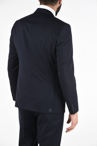 CC COLLECTION  tone/tone pinstriped side vents 2-button RIGHT suit