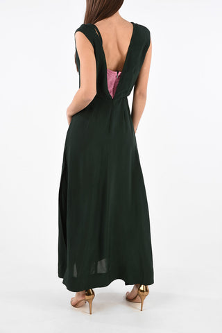 Sleeveless  V-Neck Dress with Double Side Slits