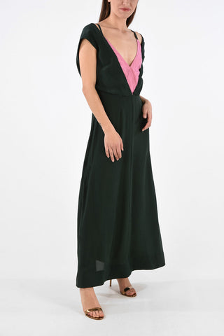 Sleeveless  V-Neck Dress with Double Side Slits