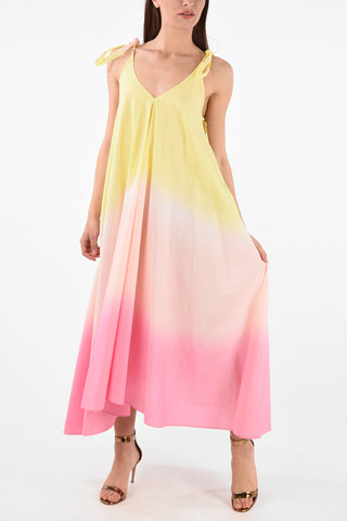 Cotton Tie Dye Sleeveless Flared Dress