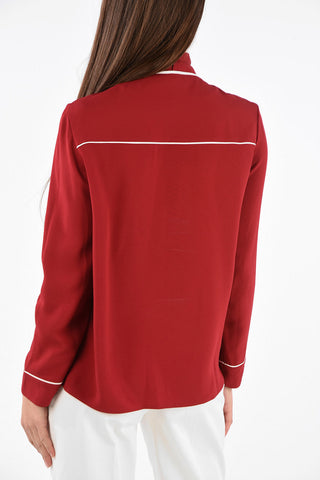 Tie Neck Blouse with Hidden Closure