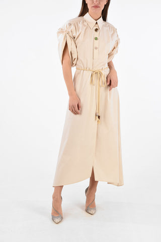 Stretch Cotton HANNA Dress with Braided Belt