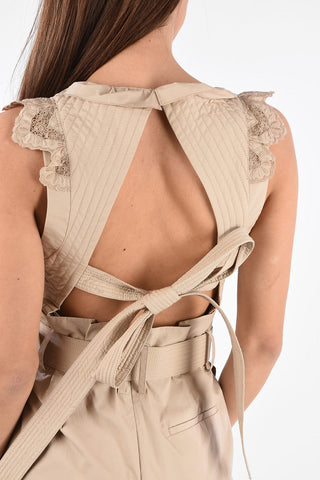 Cotton Double Pleat Jumpsuit with Belt 