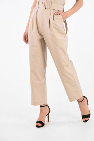 Cotton Double Pleat Jumpsuit with Belt 