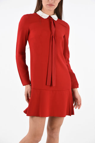 Mini Dress in Tessuto Tecnico con Fiocco 