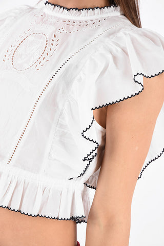 Cotton Embroidered Crop Top 