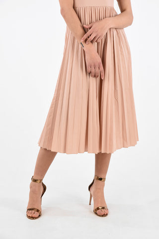 Accordion Dress with Draped Neckline